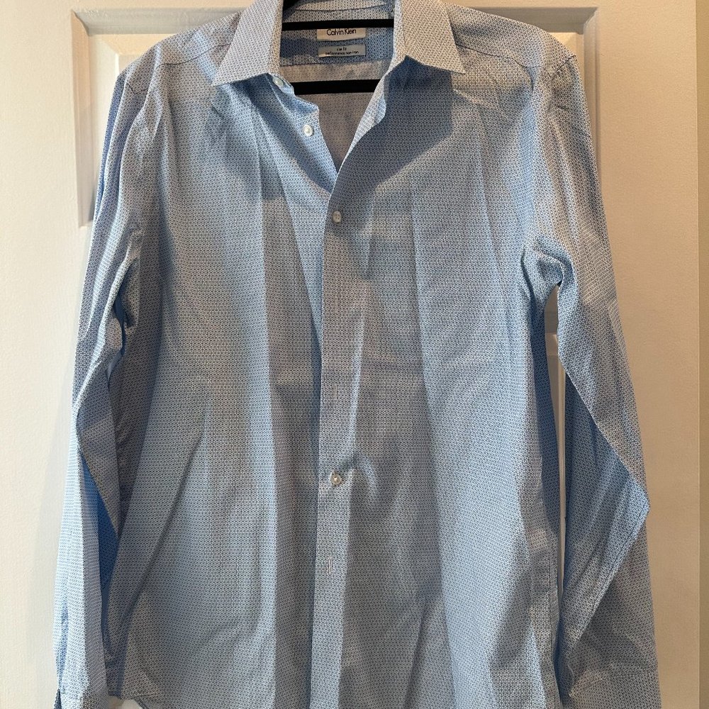 Calvin Klein Light Blue Slim Fit Button Shirt